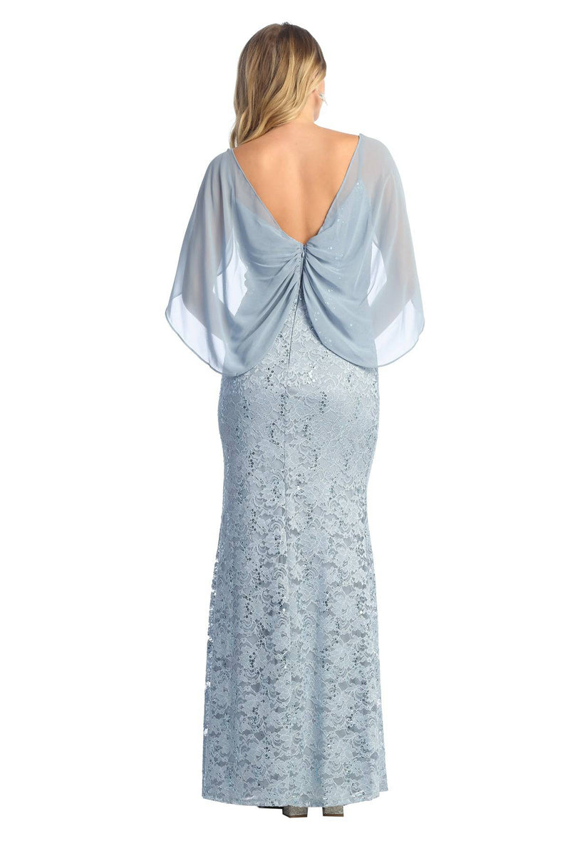 Cindy Collection 1614 Dusty Blue Mother of the Bride Dress - NORMA REED