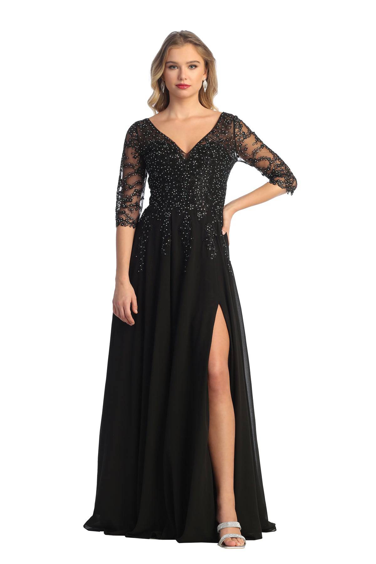 Cindy Satin Bridesmaid Dress Black