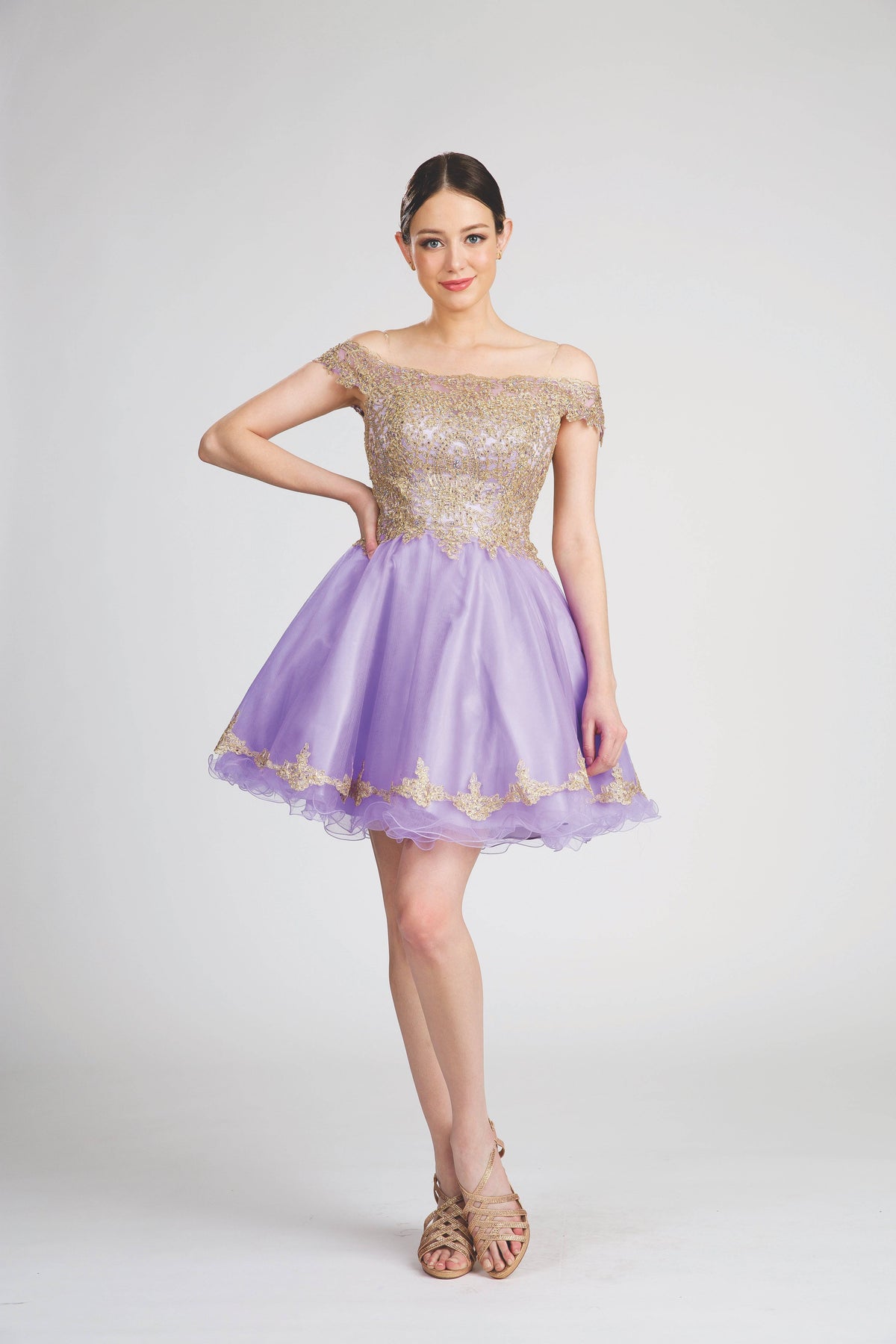 Fiesta 53151 Lace & Crystal Embroidered Lilac Damas Dress | 5 Colors - NORMA REED
