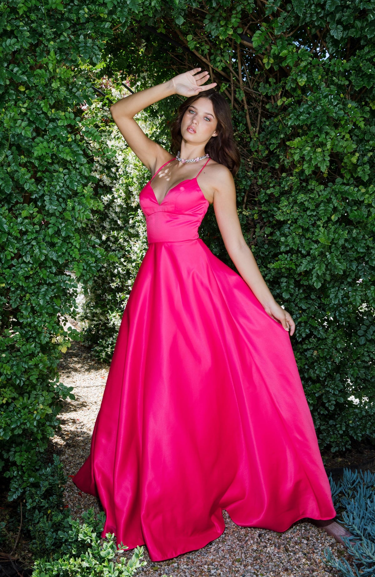 Eureka 9008 V Neck Satin Ball Gown - NORMA REED