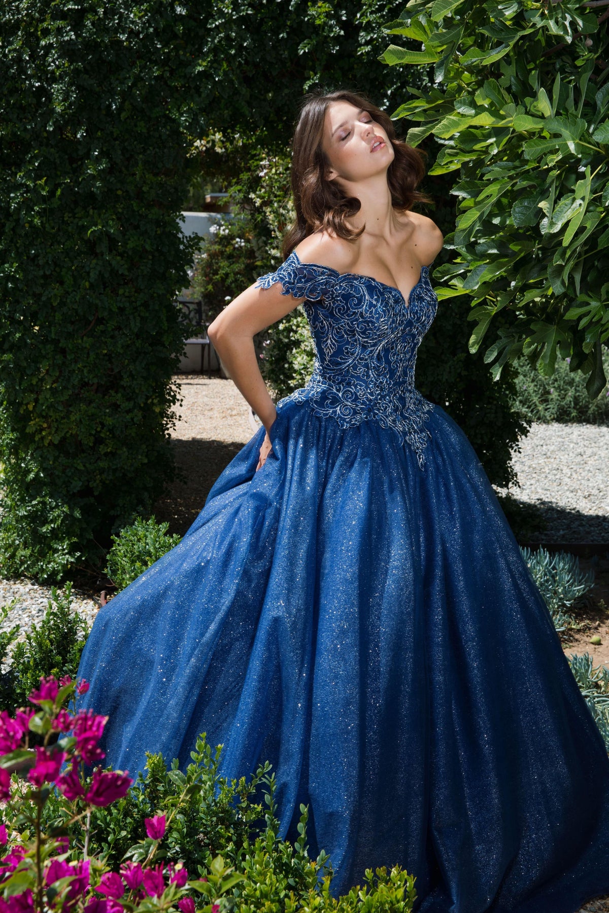 Eureka 9300 Off Shoulder Glittering Ball Gown - NORMA REED