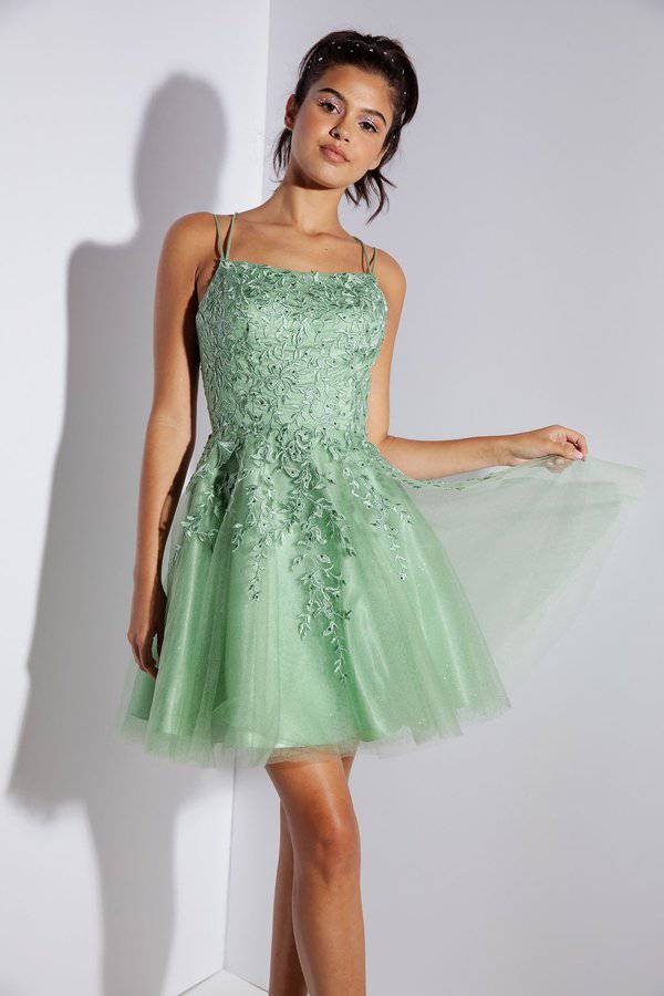 Cinderella Divine KV1089 Corset Style Short Dress with Poofy