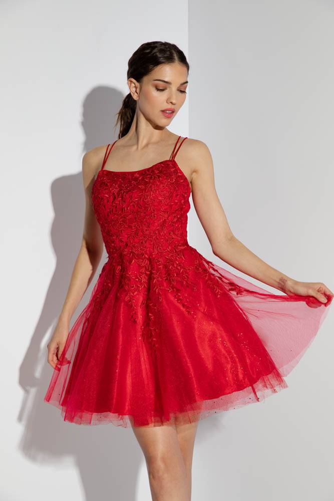 Eureka 9727 Floral Sequin Short Dress - NORMA REED