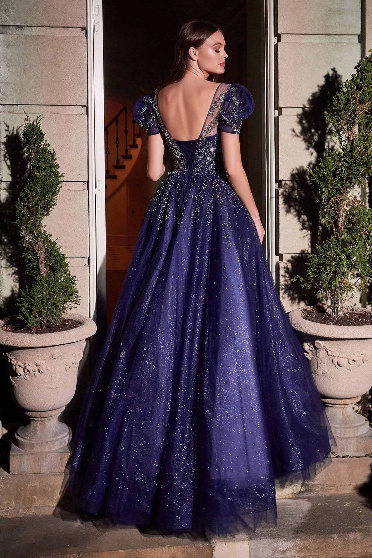 Princess-Like Ballgown with Beaded Accents and Large Layered Skirt #CDB702 - NORMA REED
