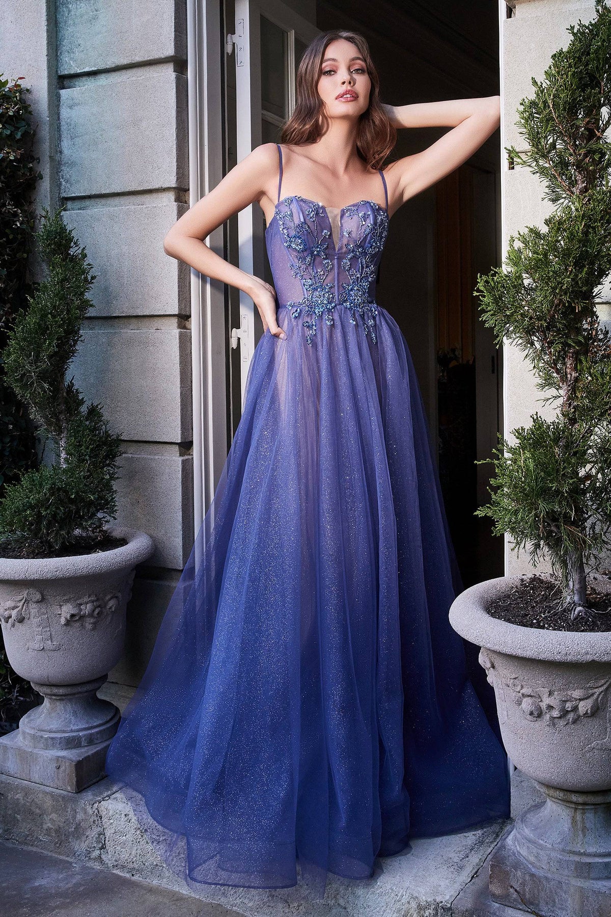 Royal Blue Strapless Chiffon Homecoming Dress with Lace Corset Top and –  DressesTailor