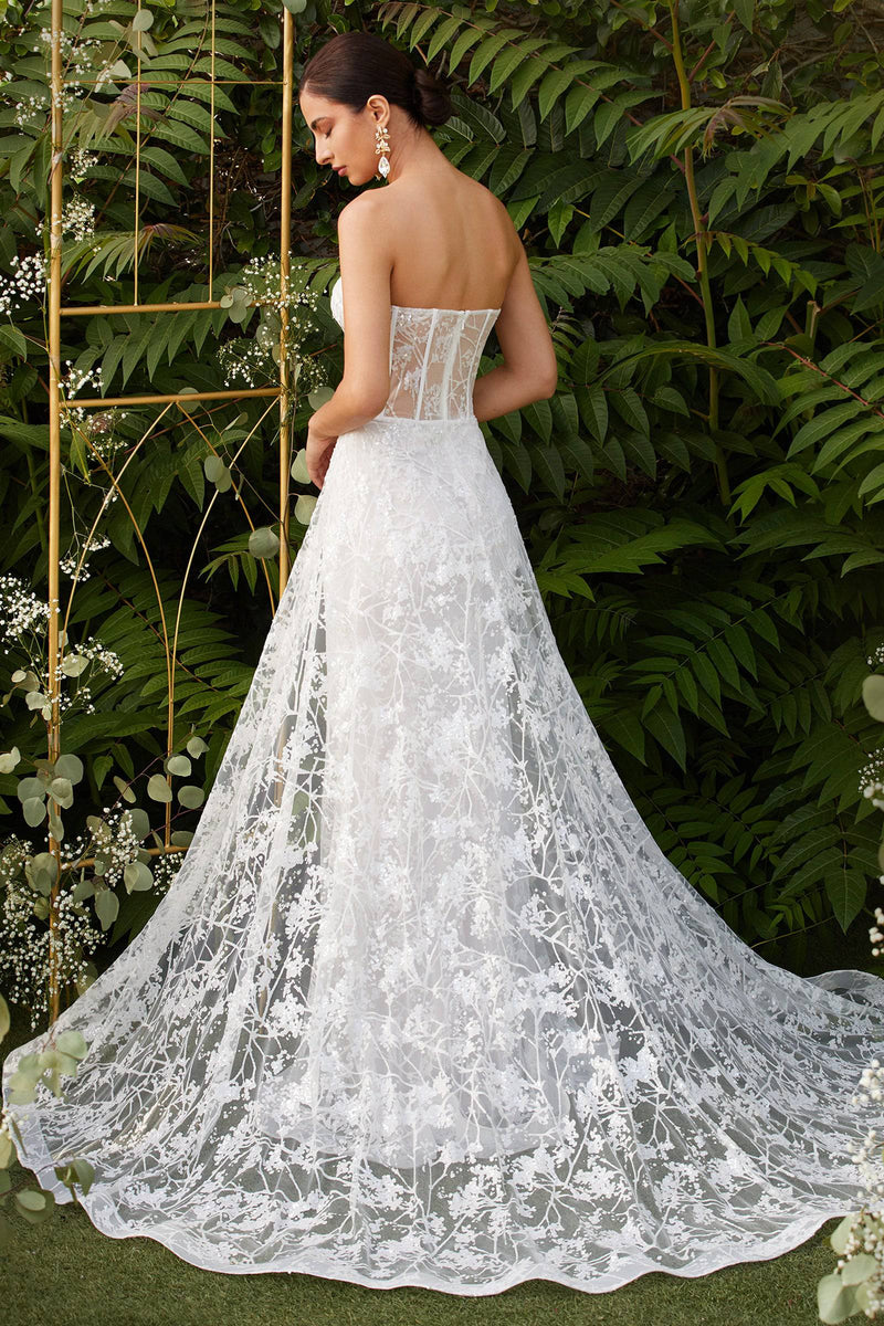 Stunning Corset-Wired Wedding Gown with Mermaid Lace Design and Train #CDCB046W - NORMA REED