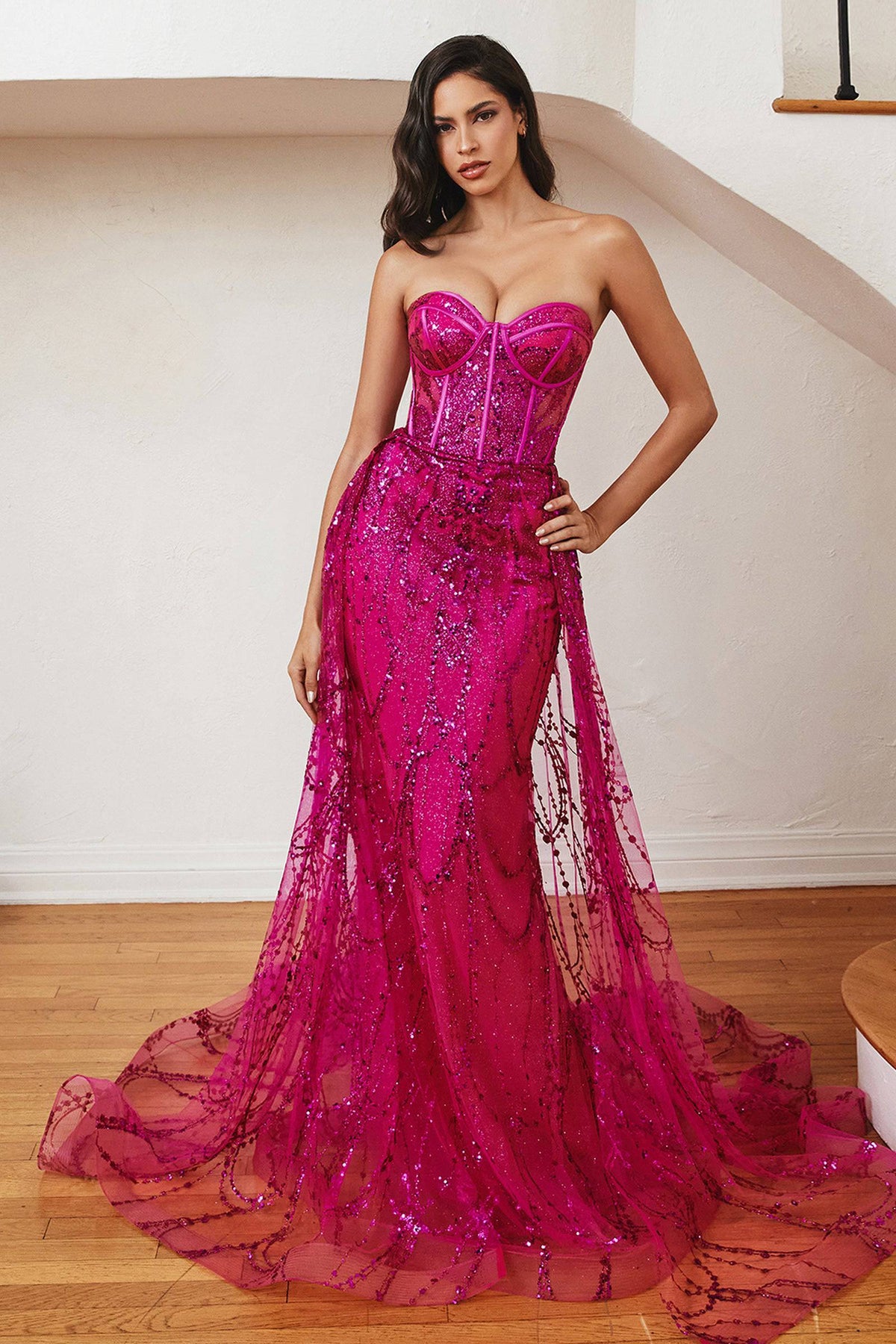Cinderella Divine CB095 Lace & Sequin Corset Dress - NORMA REED