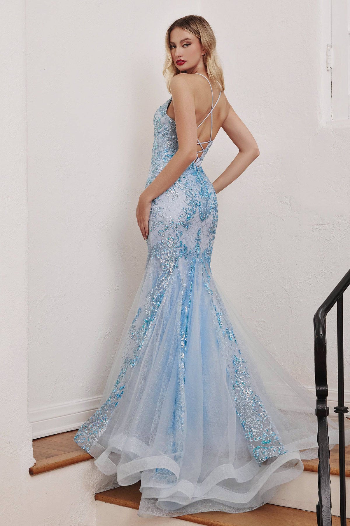 Cinderella Divine CC2279 Neon Muse Mermaid Dress with Lace Sequin & Tulle Skirt - NORMA REED