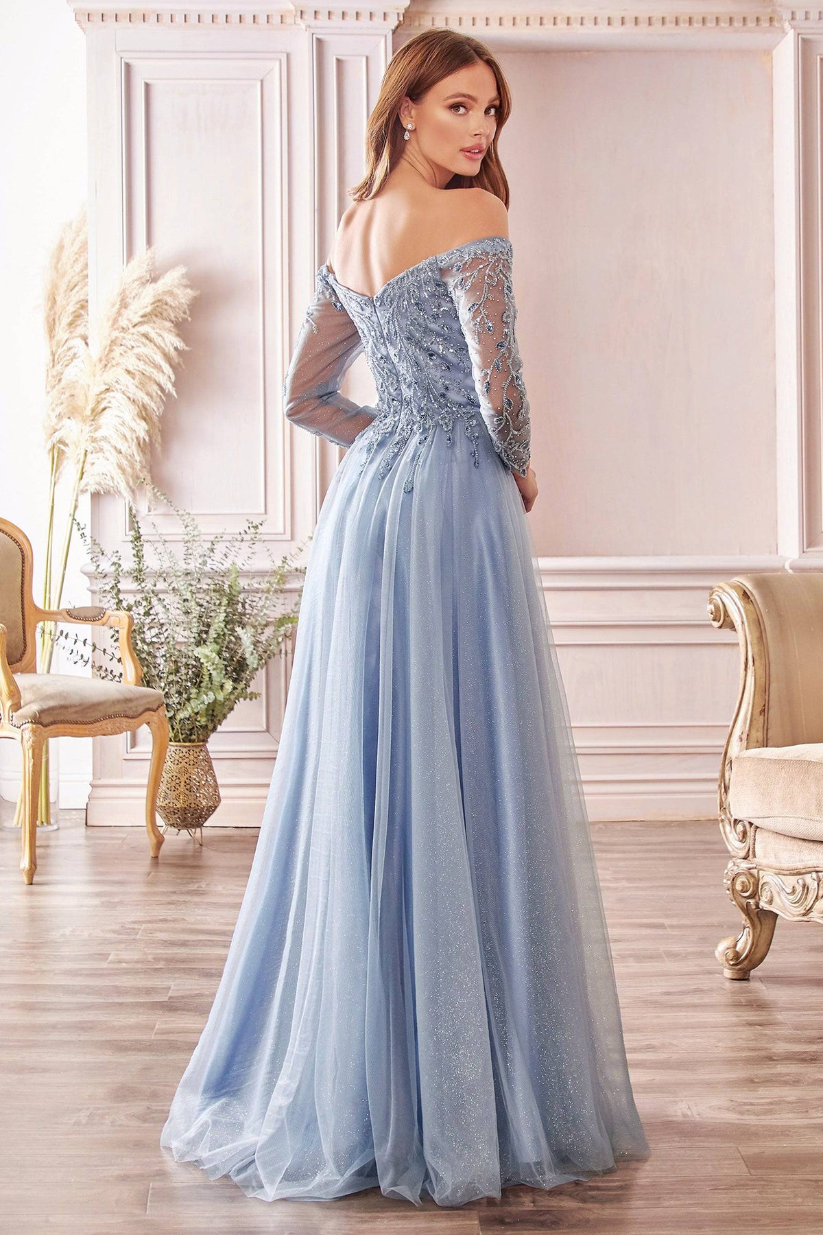 Fairy-Like Off Shoulder Ball Gown with Embroidered Bodice #CDCD0172 - NORMA REED