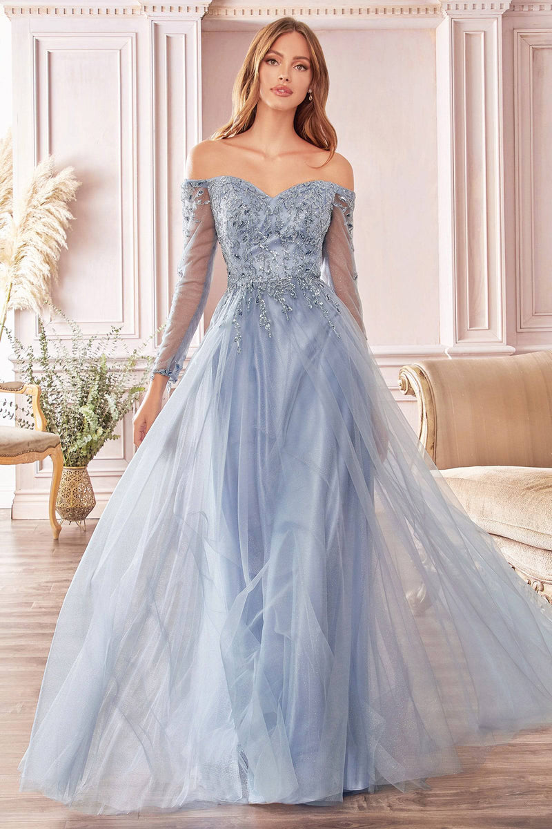 Fairy-Like Off Shoulder Ball Gown with Embroidered Bodice #CDCD0172 - NORMA REED