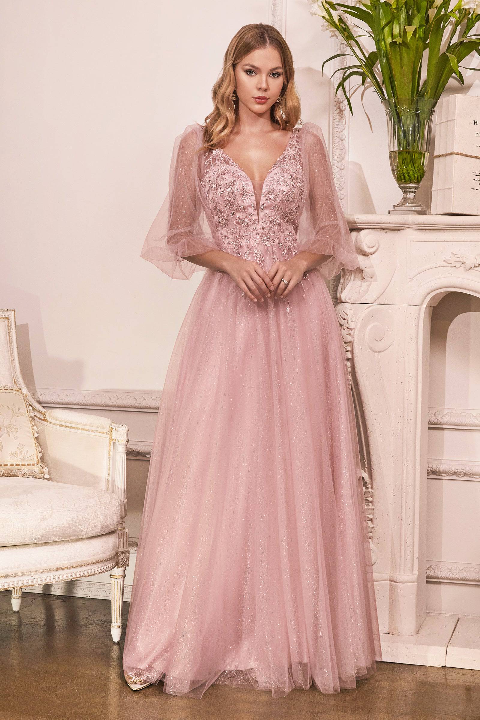 Long Flowing Gown With Shimmering Net CDCD0182 NORMA REED