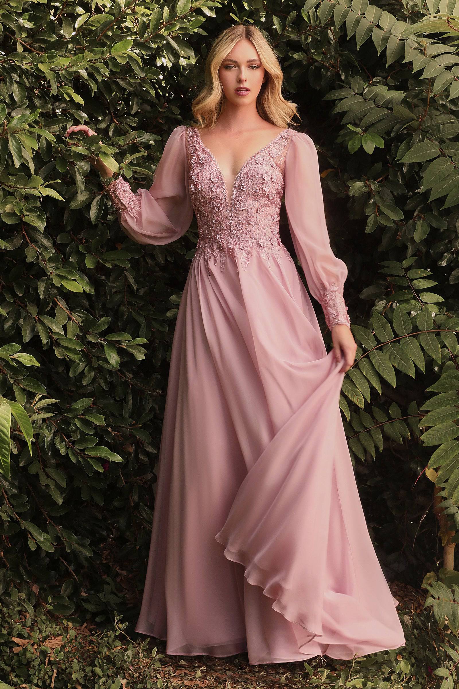 Cinderella Divine Ladivine CD0183 Long Sleeve Chiffon Gown NORMA