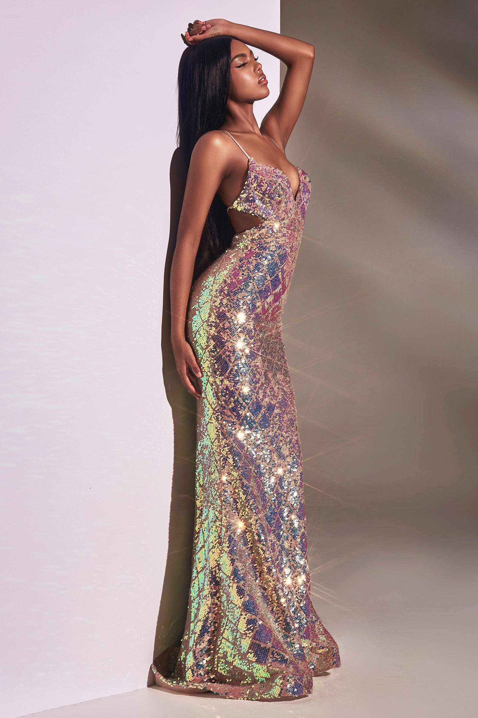 Iridescent long dress sale