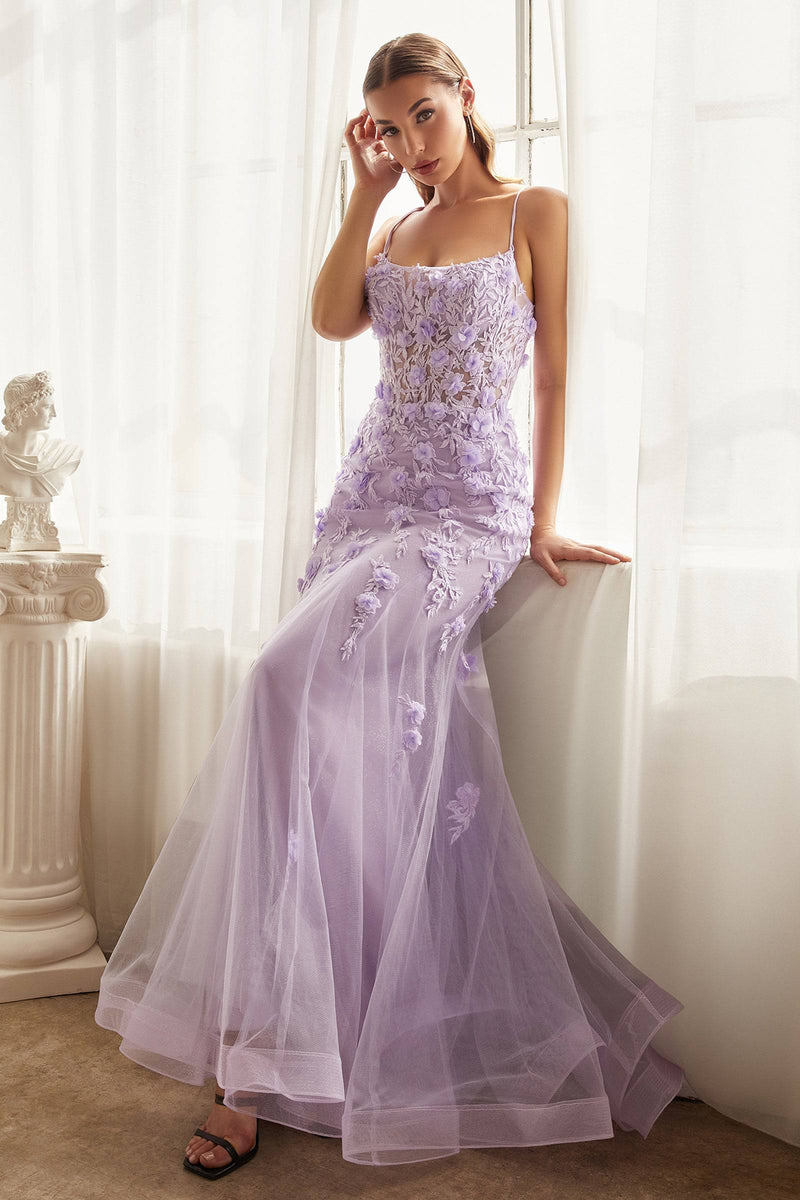 Cinderella Divine CD995 Shimmering Floral Lace Corset Dress - NORMA REED