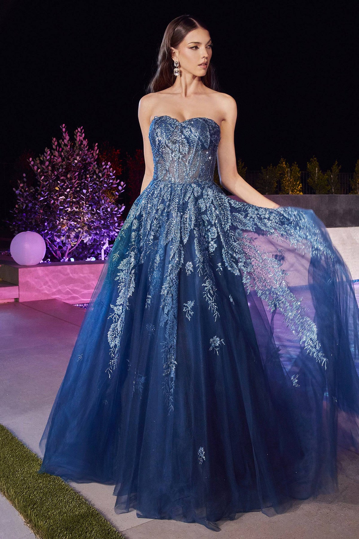 Cinderella Divine J852 Shimmering Floral Corset Ball Gown - Norma Reed - Prom 2023 - NORMA REED