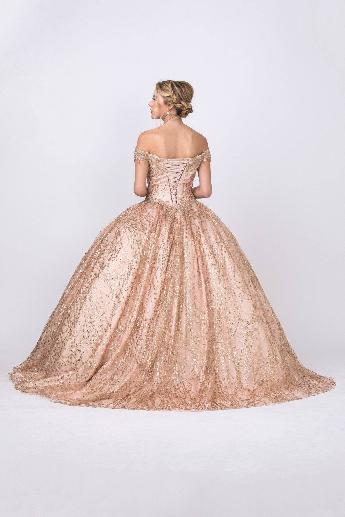 Aspeed L2364 Off Shoulder Lace & Sequin Ball Gown - NORMA REED