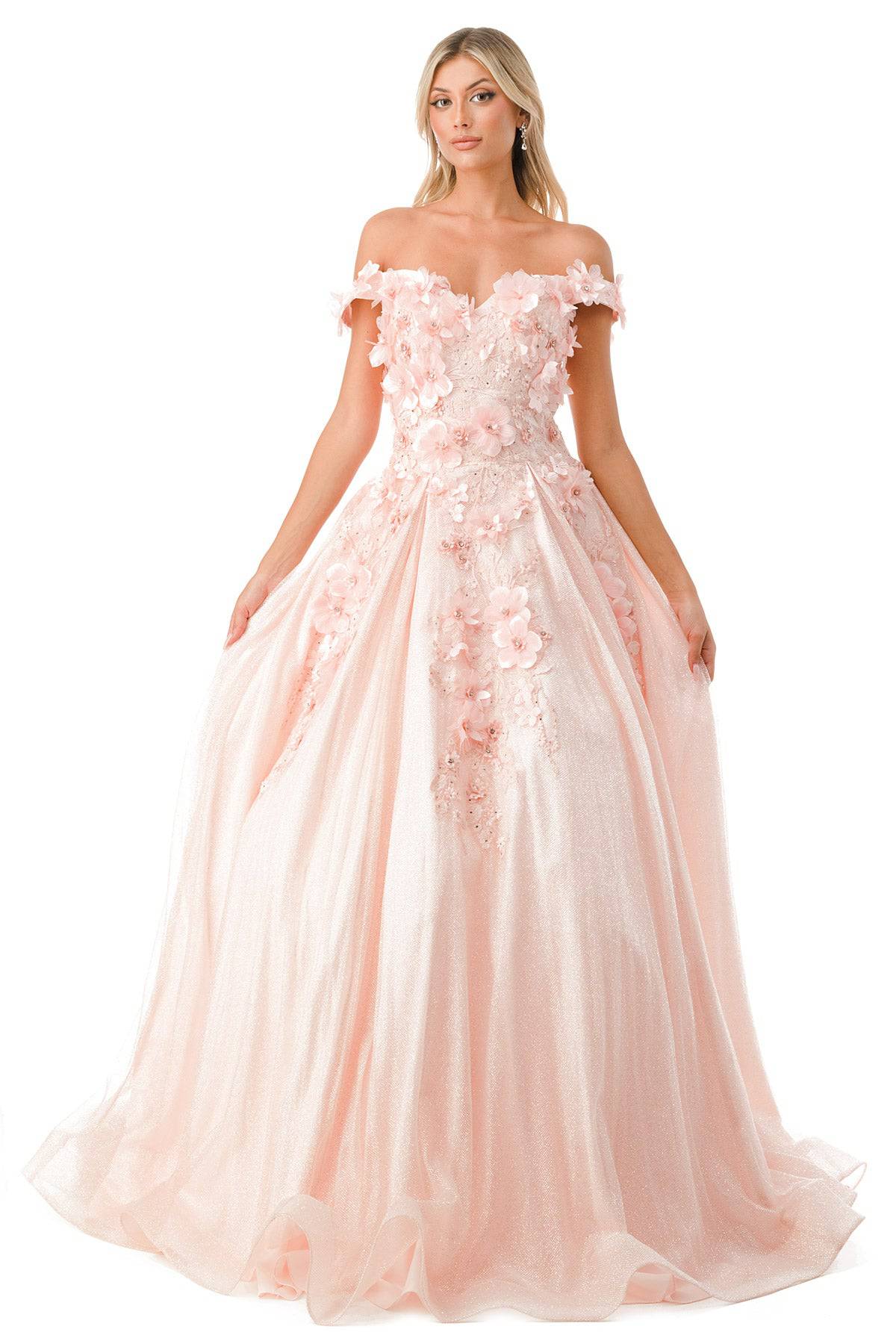 Aspeed L2501 Off Shoulder Floral Ball Gown - NORMA REED
