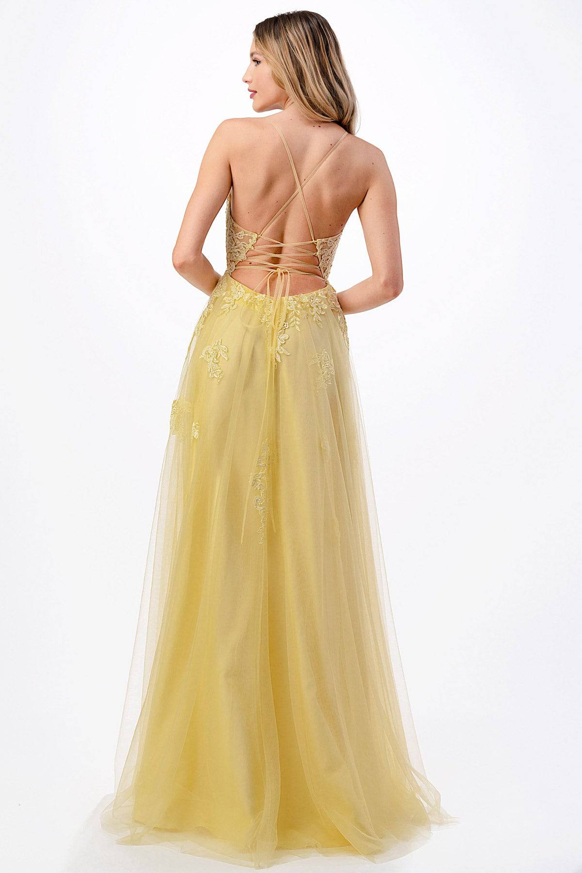 Neon yellow prom outlet dress