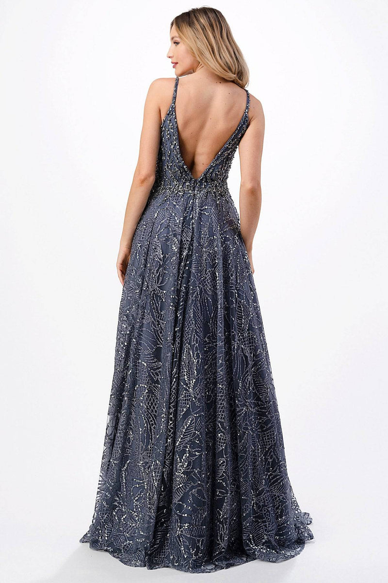 Aspeed Design L2672 Sparkling Charcoal Gown - NORMA REED