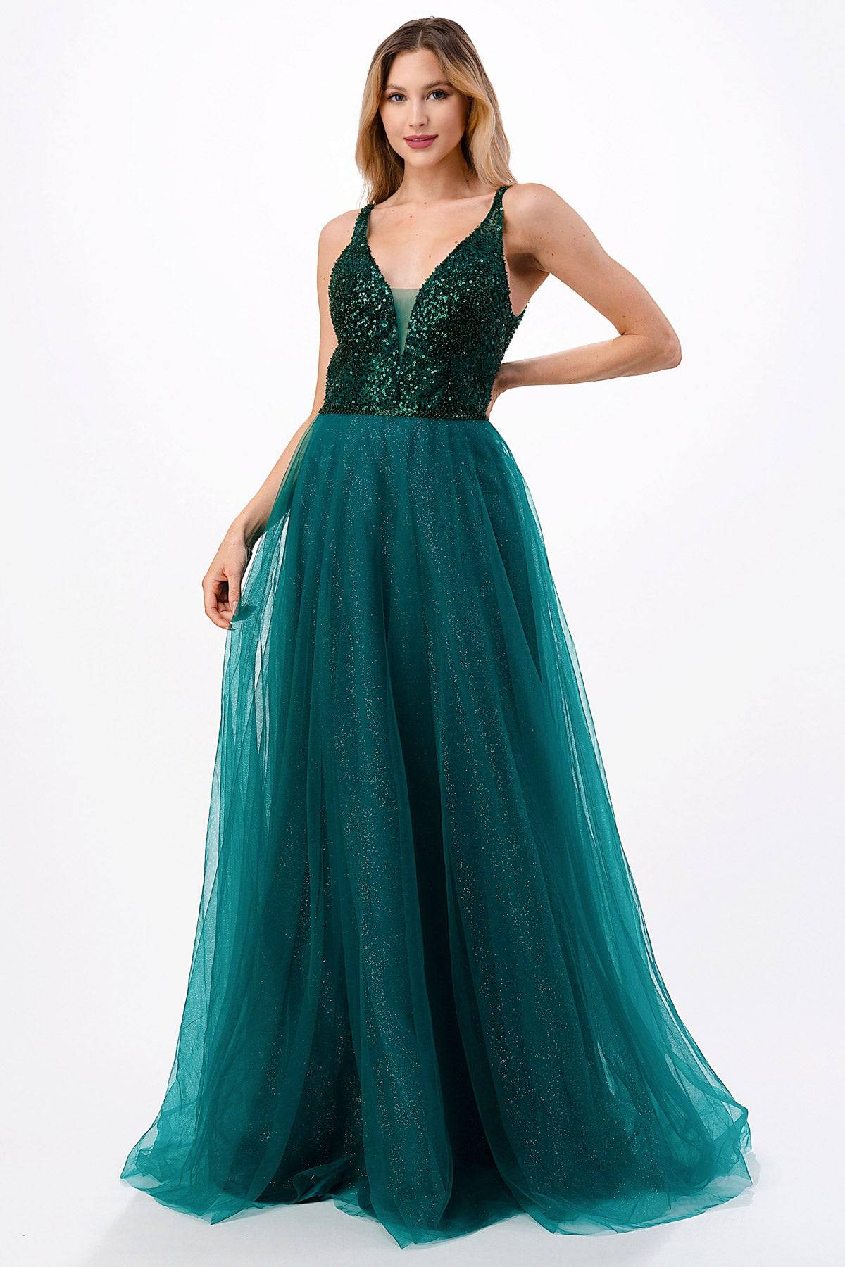 Aspeed Design L2684 Shimmering Emerald Green Gown - NORMA REED