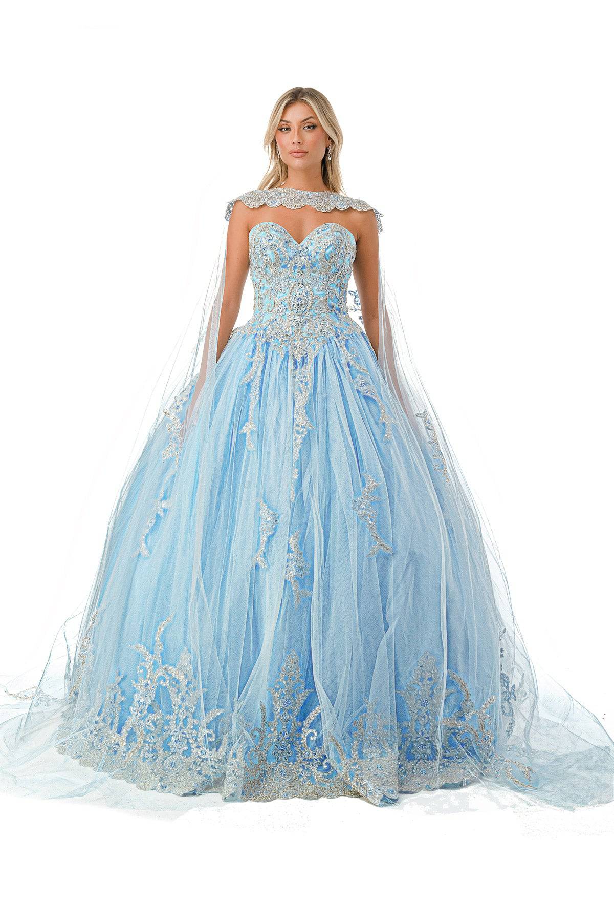 Aspeed L2726 Crystal Stone Embroidered Quinceanera Dress - NORMA REED