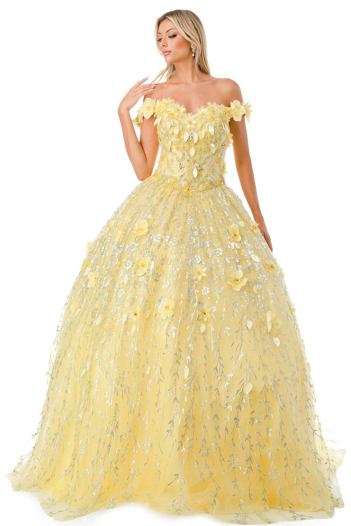 Aspeed L2728 Floral Off Shoulder Ball Gown - NORMA REED
