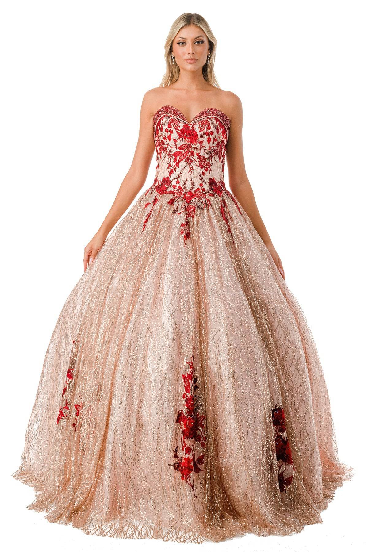 Aspeed L2730 Rose Gold Quinceanera Dress - NORMA REED