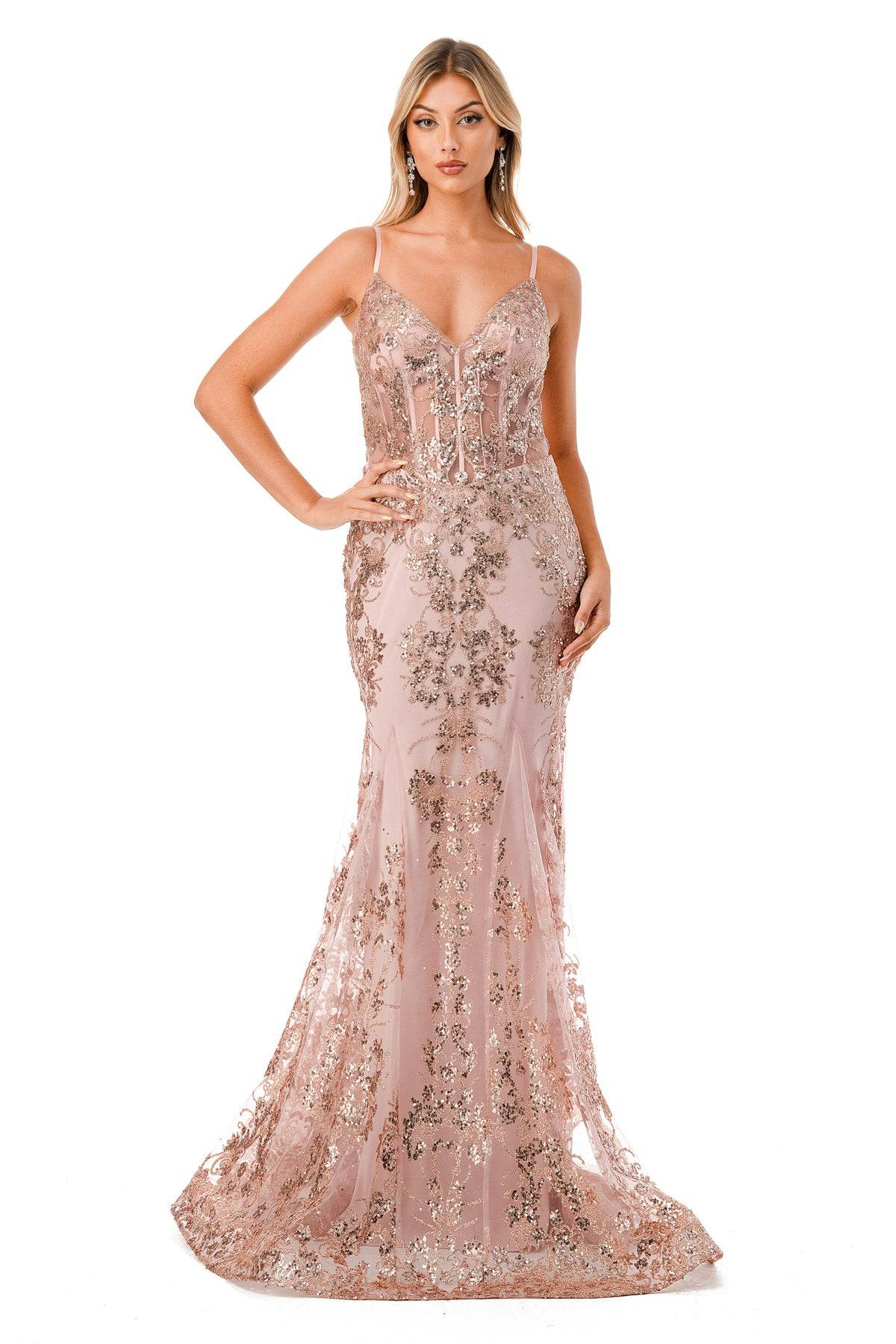 Aspeed Design L2820W Sparkling Sequin Corset Dress - NORMA REED