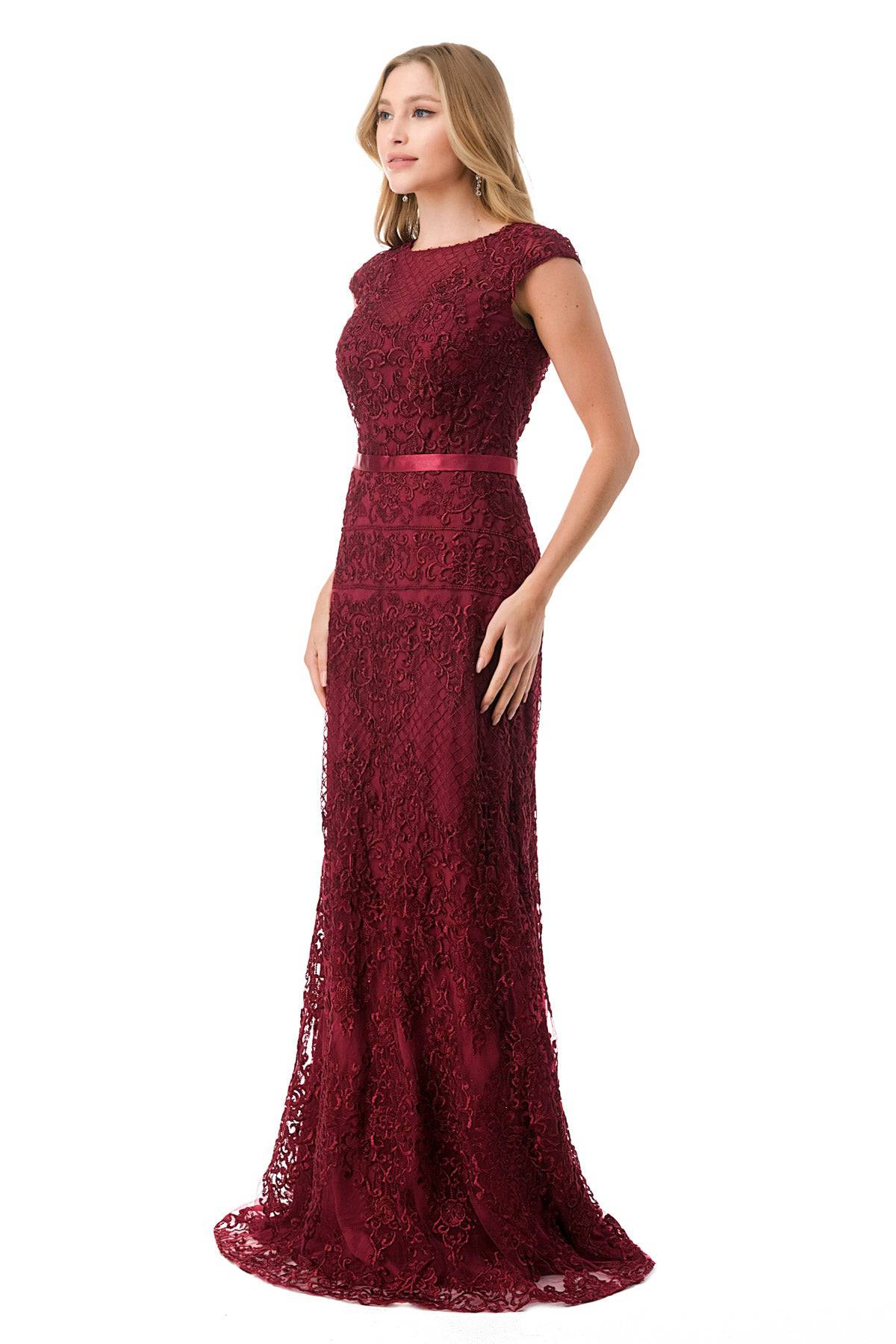 Aspeed M2732 Cap Sleeve Lace Embroidered Dress - NORMA REED
