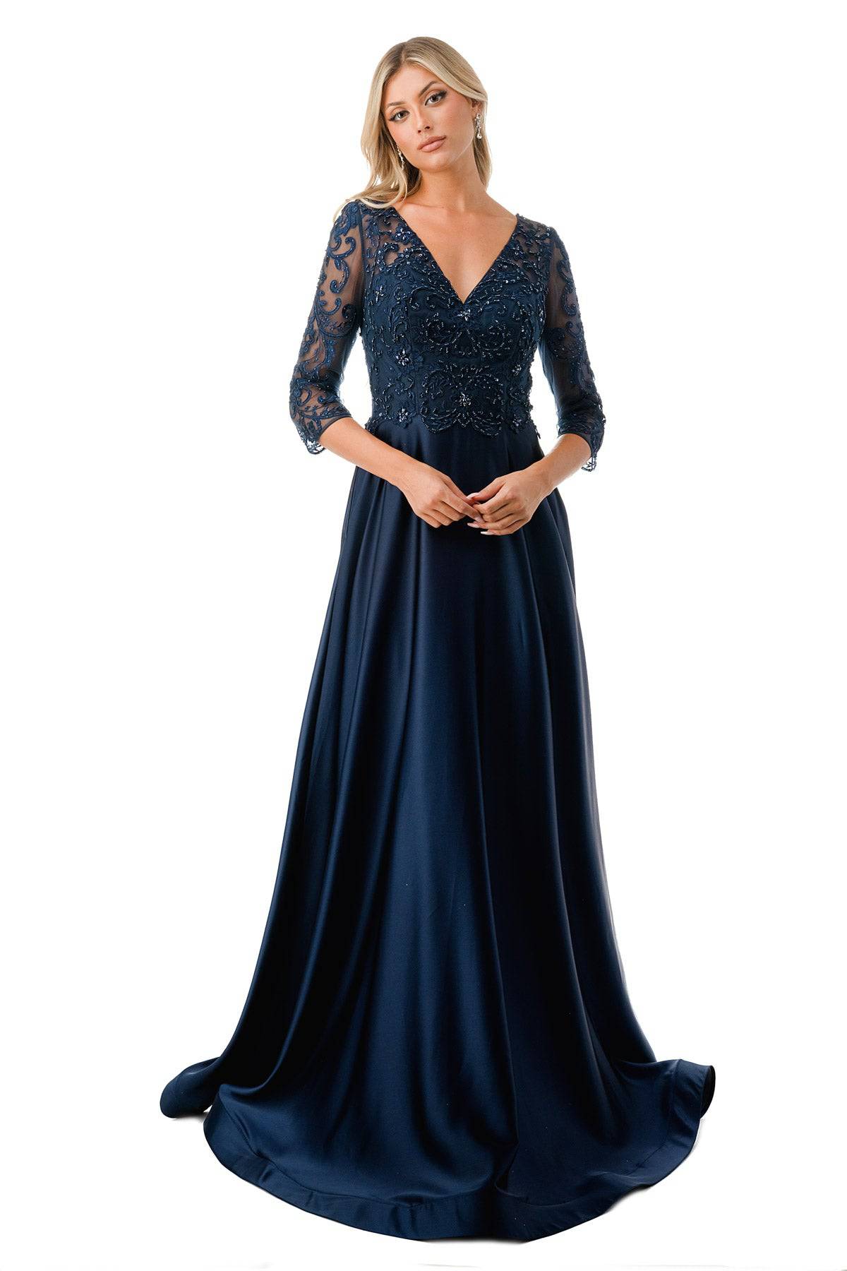 Navy blue mother of the bride on sale dresses plus size