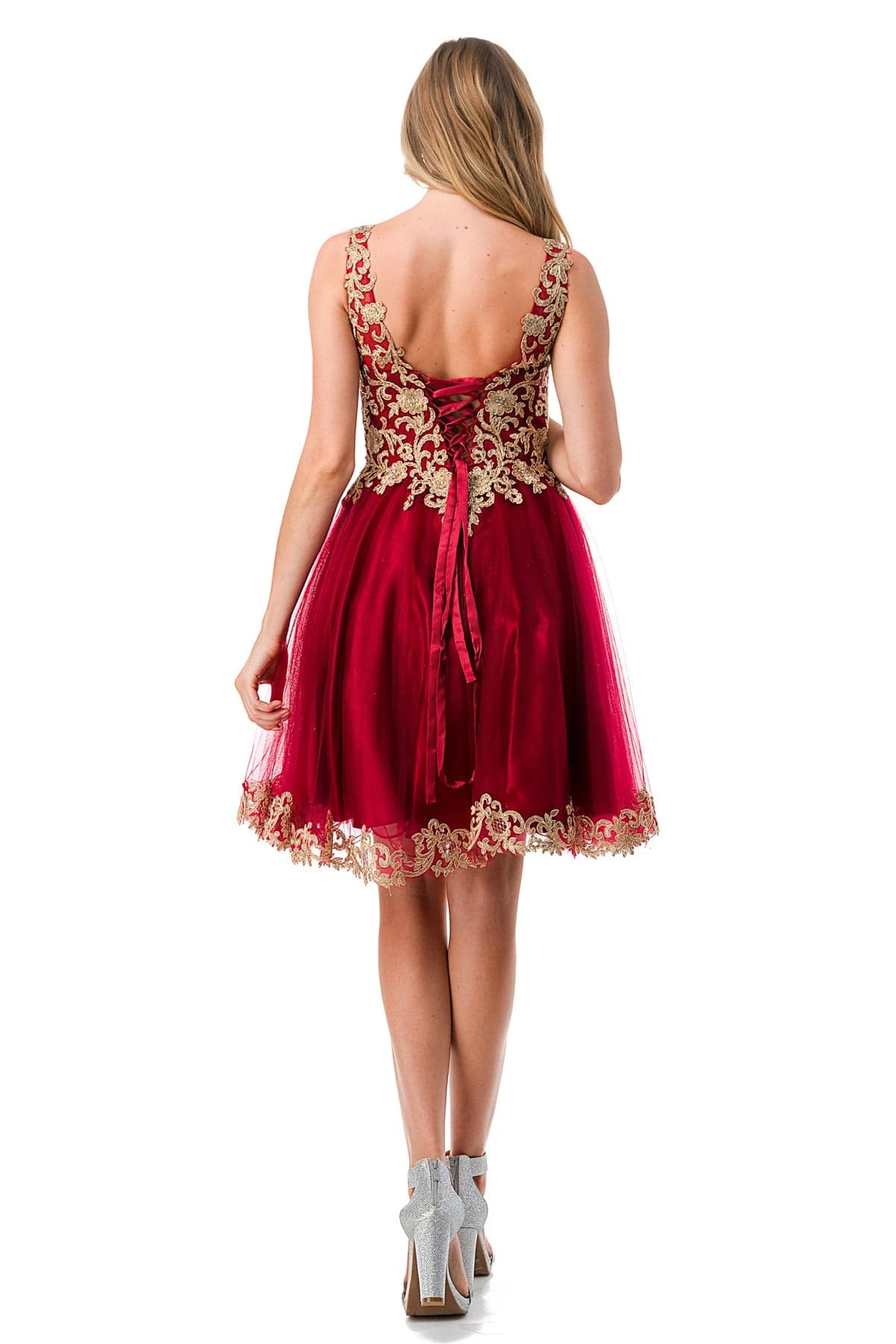 Aspeed S2738J Floral Short Dress with Tulle Skirt - NORMA REED