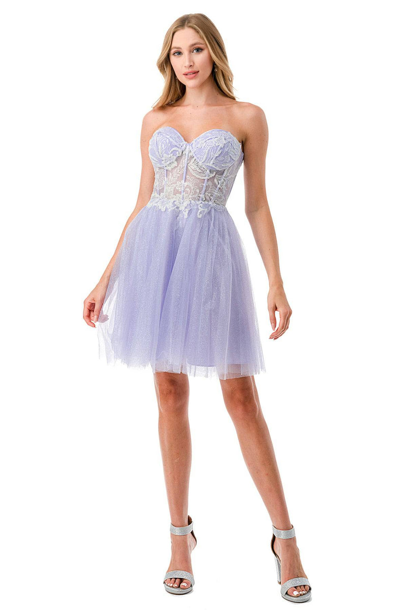 Aspeed S2745B Shimmering Corset Short Dress - NORMA REED