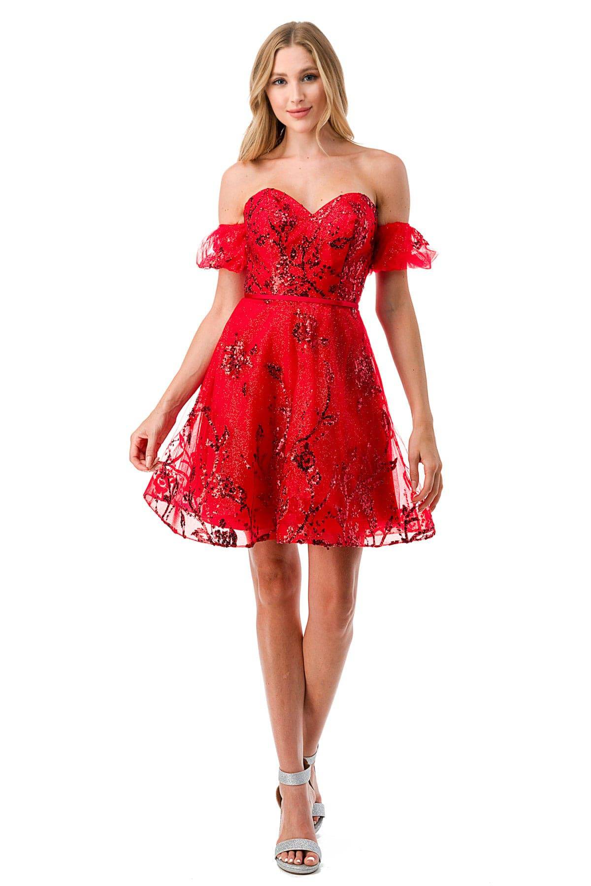 Red lace best sale dress off shoulder