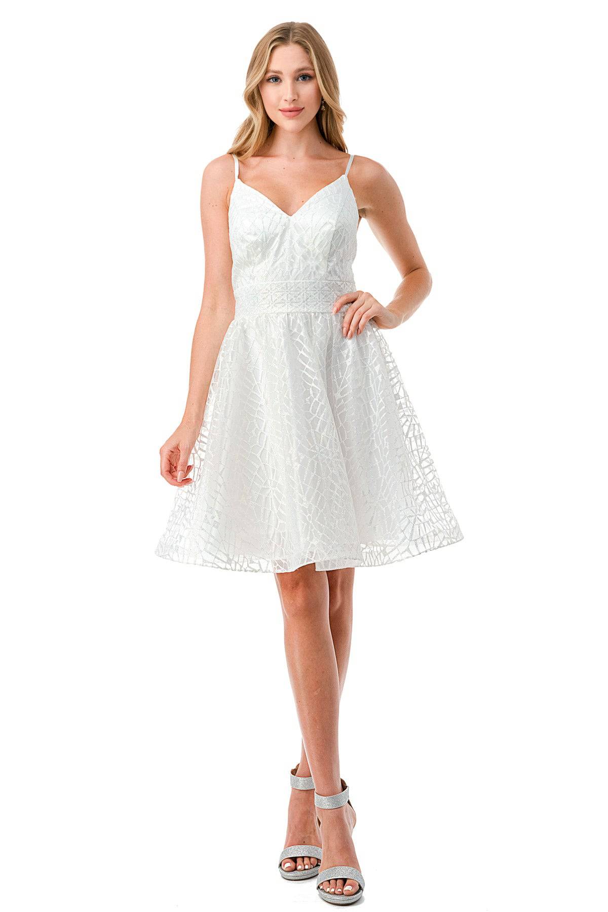 White v store neck cocktail dress