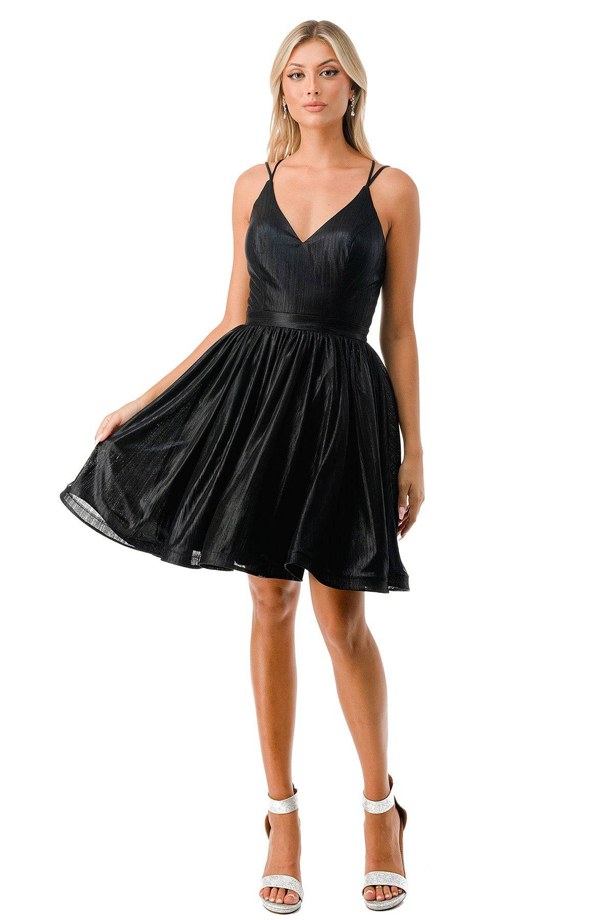Aspeed S2750Y Stunning Pleated V Neck Short Dress | 6 Colors - NORMA REED
