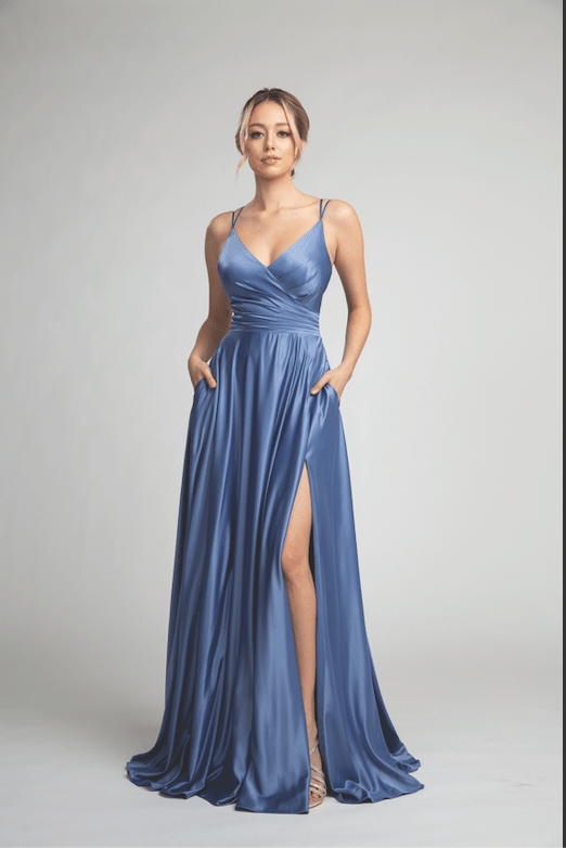 Baby blue long prom dress clearance
