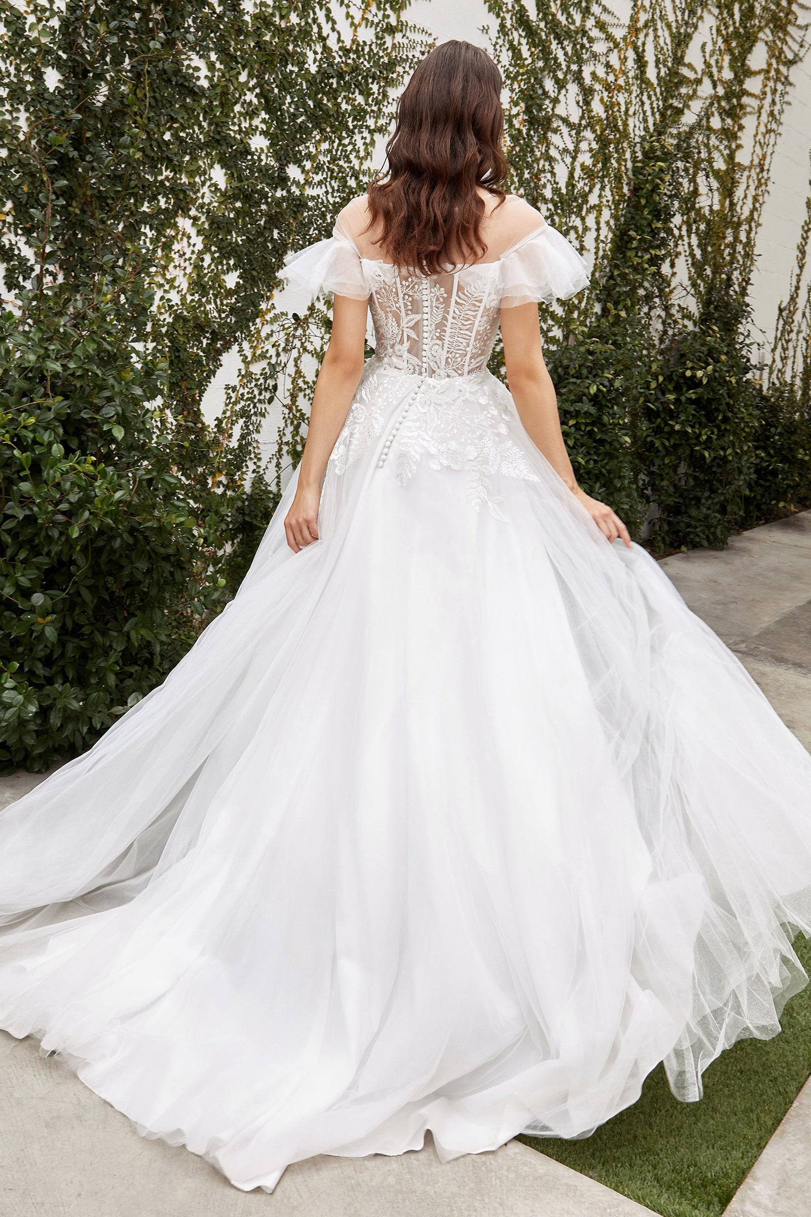 Illusion neckline wedding gowns hotsell